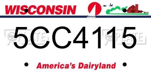 5CC4115 Wisconsin License Plate