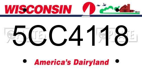 5CC4118 Wisconsin License Plate