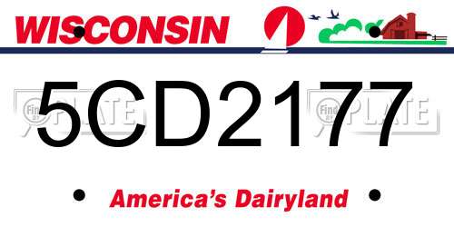 5CD2177 Wisconsin License Plate