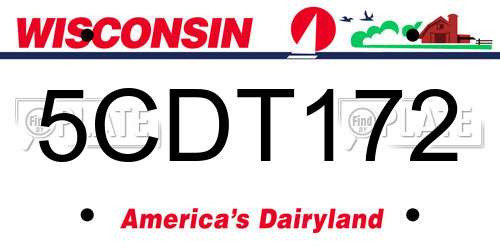 5CDT172 Wisconsin License Plate