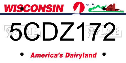 5CDZ172 Wisconsin License Plate