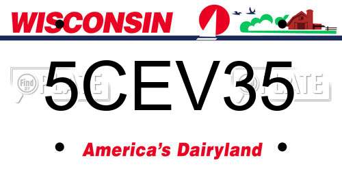 5CEV35 Wisconsin License Plate