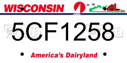 5CF1258 Wisconsin License Plate