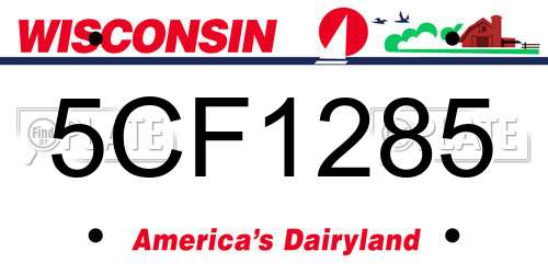 5CF1285 Wisconsin License Plate