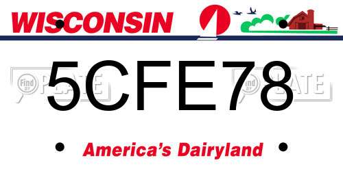 5CFE78 Wisconsin License Plate