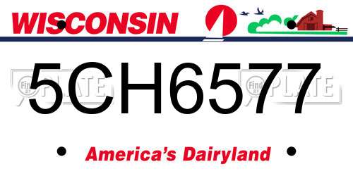 5CH6577 Wisconsin License Plate