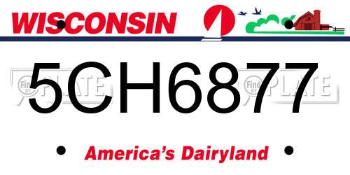 5CH6877 Wisconsin License Plate