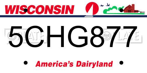 5CHG877 Wisconsin License Plate