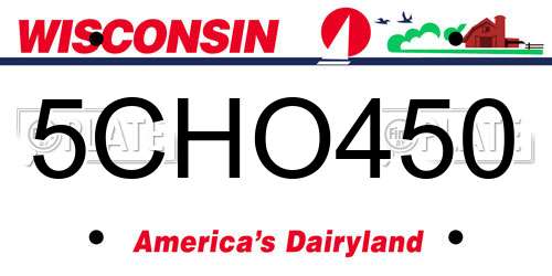 5CHO450 Wisconsin License Plate
