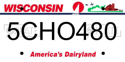 5CHO480 Wisconsin License Plate