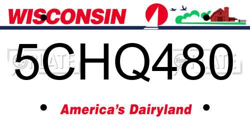 5CHQ480 Wisconsin License Plate