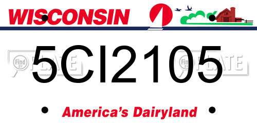 5CI2105 Wisconsin License Plate