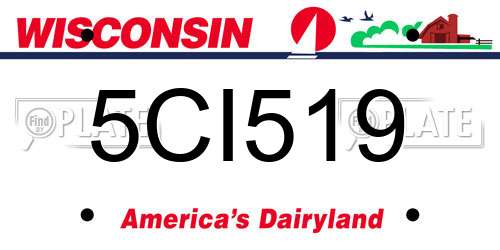 5CI519 Wisconsin License Plate