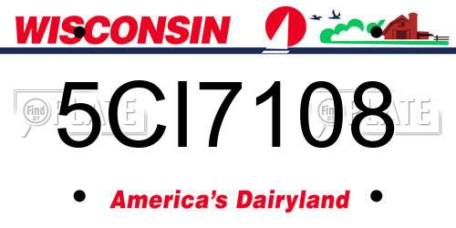 5CI7108 Wisconsin License Plate