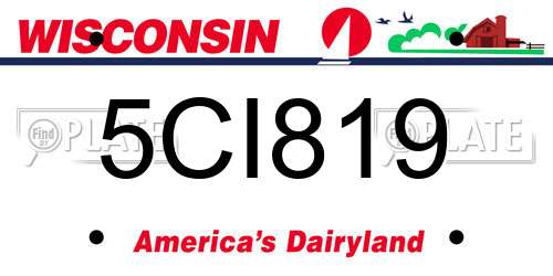 5CI819 Wisconsin License Plate
