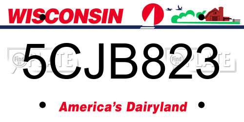 5CJB823 Wisconsin License Plate