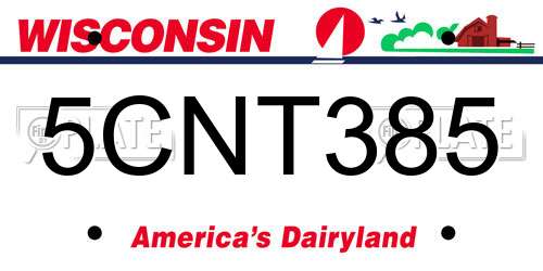 5CNT385 Wisconsin License Plate