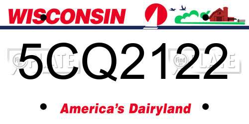 5CQ2122 Wisconsin License Plate