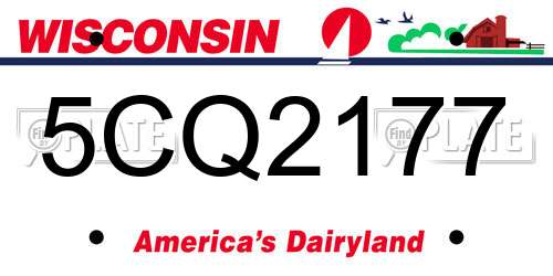 5CQ2177 Wisconsin License Plate