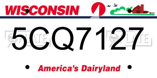 5CQ7127 Wisconsin License Plate