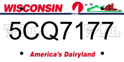 5CQ7177 Wisconsin License Plate