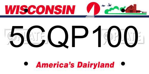5CQP100 Wisconsin License Plate