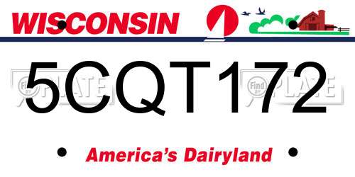 5CQT172 Wisconsin License Plate
