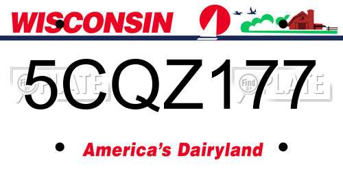 5CQZ177 Wisconsin License Plate