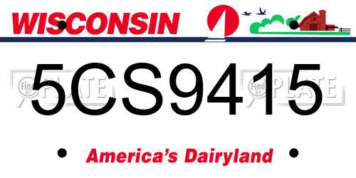 5CS9415 Wisconsin License Plate
