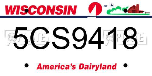 5CS9418 Wisconsin License Plate