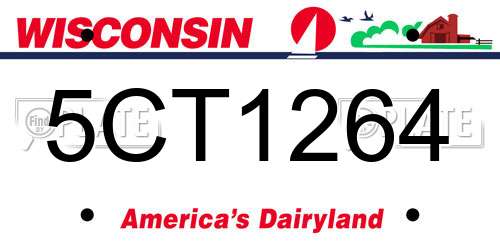 5CT1264 Wisconsin License Plate