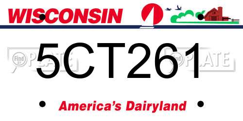 5CT261 Wisconsin License Plate
