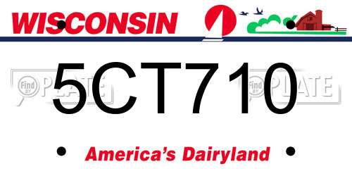 5CT710 Wisconsin License Plate
