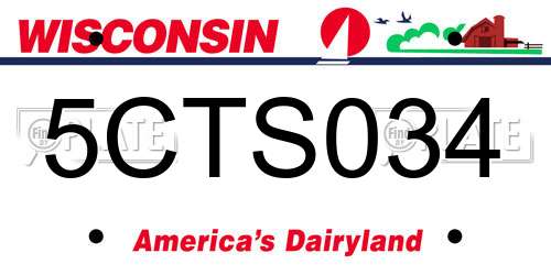 5CTS034 Wisconsin License Plate