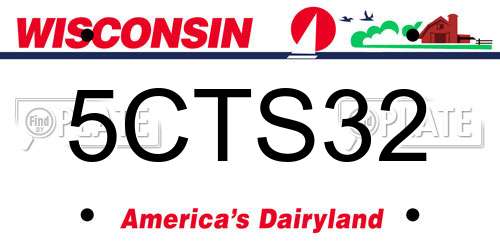 5CTS32 Wisconsin License Plate