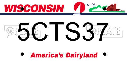 5CTS37 Wisconsin License Plate