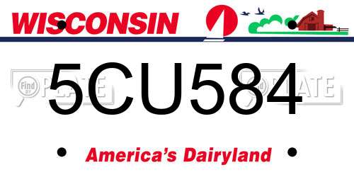 5CU584 Wisconsin License Plate