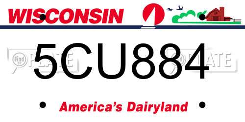 5CU884 Wisconsin License Plate