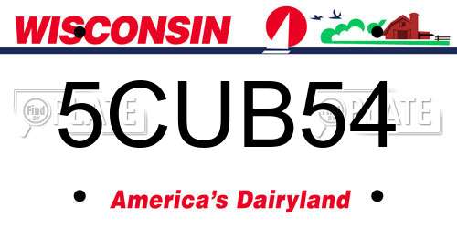 5CUB54 Wisconsin License Plate