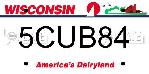 5CUB84 Wisconsin License Plate
