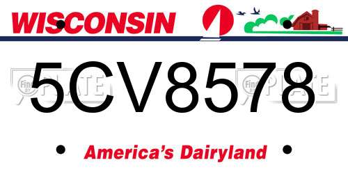 5CV8578 Wisconsin License Plate