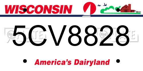 5CV8828 Wisconsin License Plate