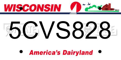 5CVS828 Wisconsin License Plate