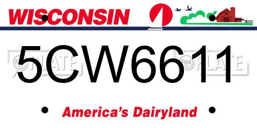 5CW6611 Wisconsin License Plate