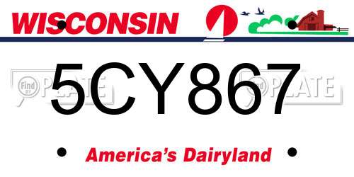 5CY867 Wisconsin License Plate