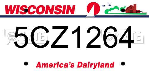 5CZ1264 Wisconsin License Plate