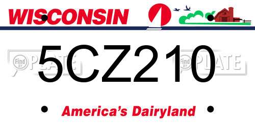 5CZ210 Wisconsin License Plate