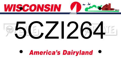 5CZI264 Wisconsin License Plate