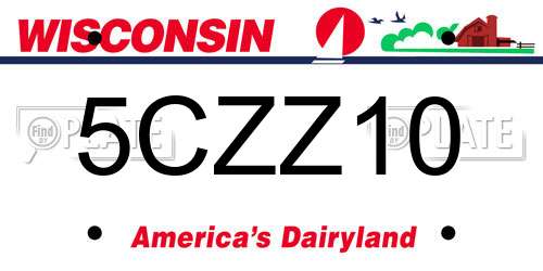 5CZZ10 Wisconsin License Plate