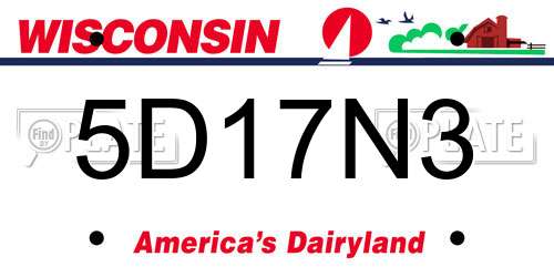 5D17N3 Wisconsin License Plate